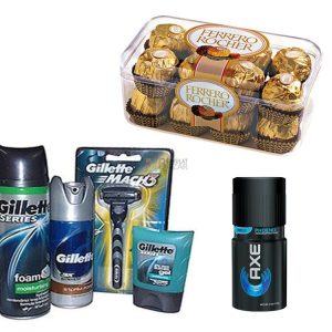 Gillette Men’s Hamper, Axe Deodorant & Chocolates