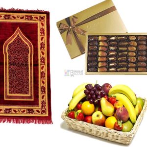 Dates with Prayer Mat & Fruits