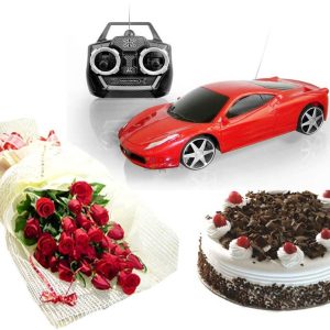 Remote Controlled Car, Roses & Cake