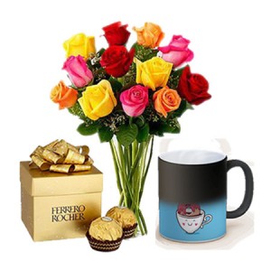 Magic Mug, Roses & Chocolates