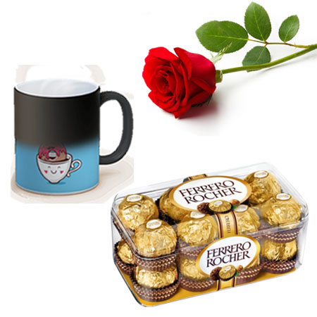 Magic Mug, Red Roses & Chocolates