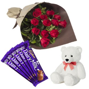 Teddy, Roses & Chocolates