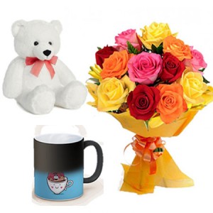Magic Mug, Roses & Teddy