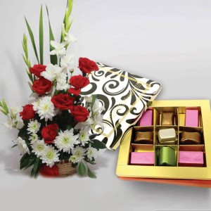 Belgian Chocolates with Small Bouquet